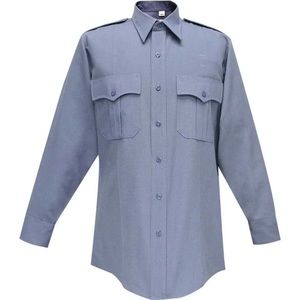 NWT FLYING CROSS COMMAND MEN'S LONG SLEEVE SHIRT W/ZIPPER FRANCH BLUE 18.5 36/37